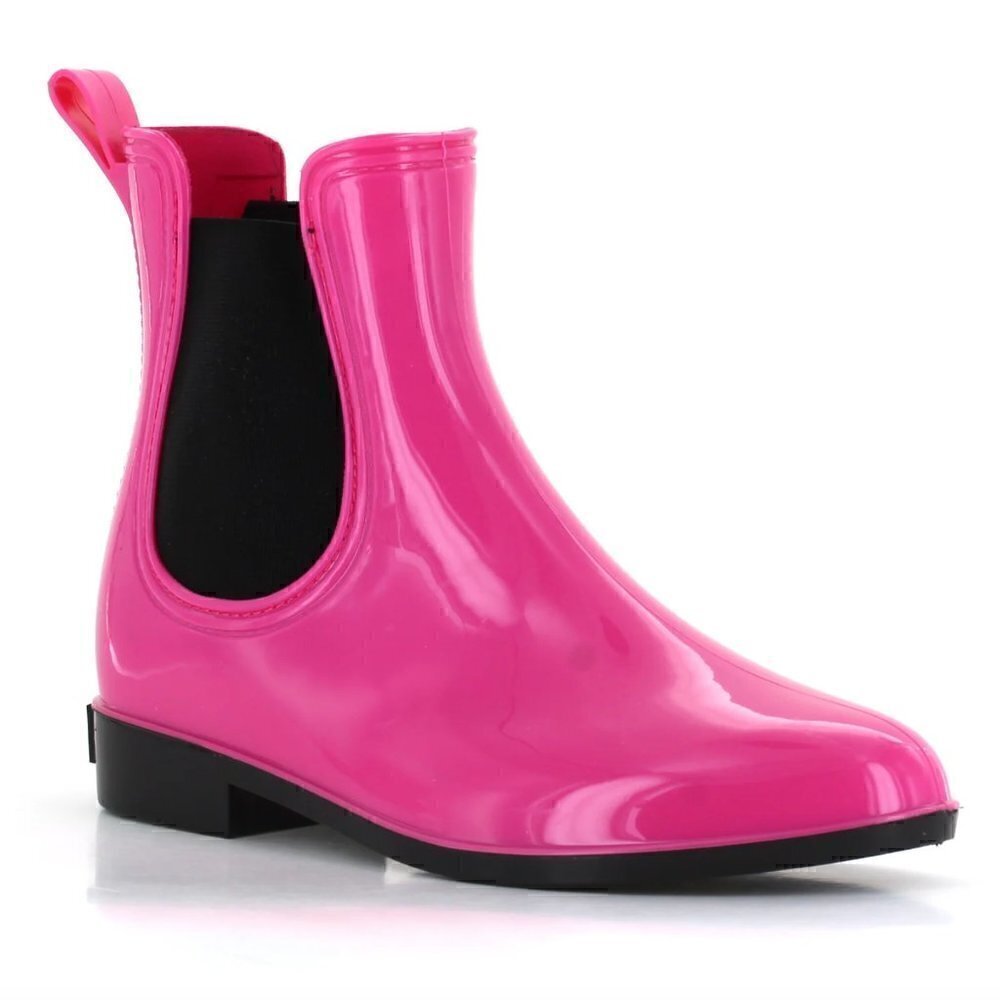 SEVEN7 Dover Rain Booties 10 Barbie Pink Rubber Waterproof Fall Winter Anti-Skid